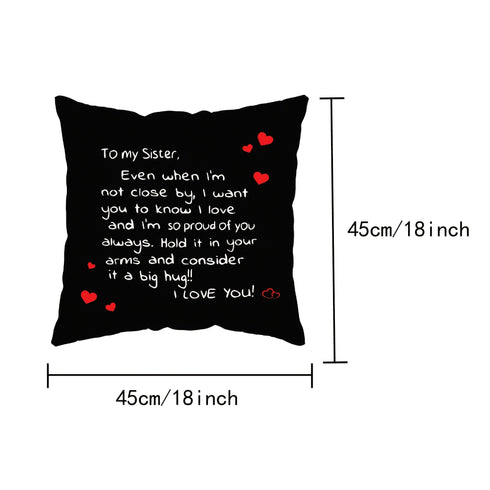 Pillow for Sister with  Heartfelt Message